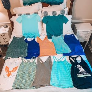 LOT OF 12 NIKE TANKS + SHIRTS SMALL